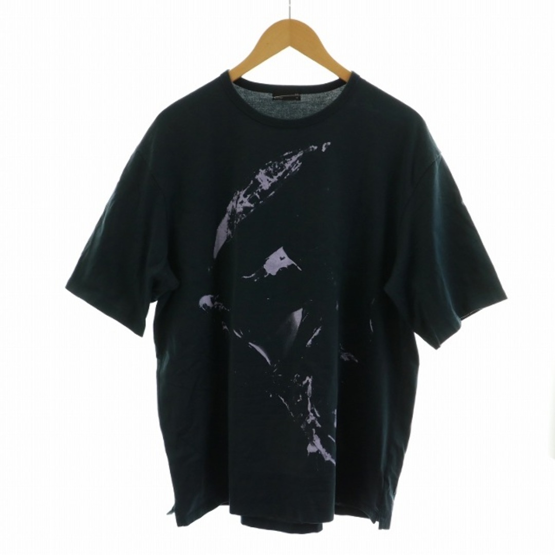 LAD MUSICIAN(ラッドミュージシャン)のLAD MUSICIAN 半袖シャツ カットソー プリント 44 M 紺 メンズのトップス(Tシャツ/カットソー(半袖/袖なし))の商品写真