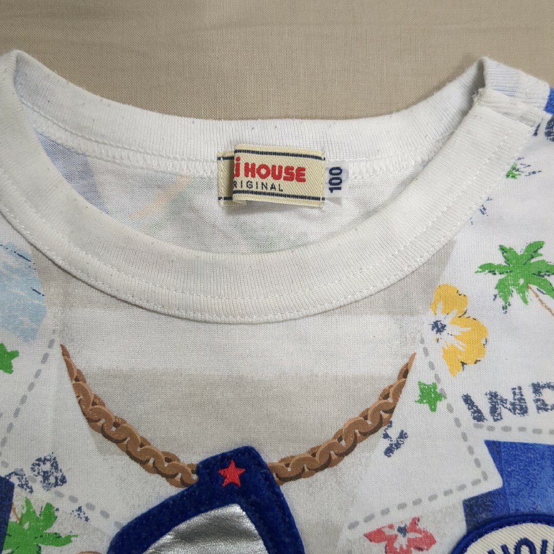 mikihouse(ミキハウス)のミキハウス だまし絵 半袖Tシャツ 100cm キッズ/ベビー/マタニティのキッズ服男の子用(90cm~)(Tシャツ/カットソー)の商品写真