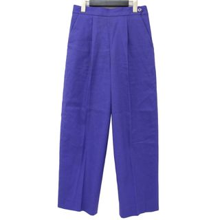 UNITED ARROWS - 美品 UNITED ARROWS ユナイテッドアローズ パンツ タックパンツ リネン パープル 38(M) 2023年春夏 ストレート センタープレス ボトムス ズボン シンプル カジュアル カラーパンツ 大人 きれいめ【レディース】【中古】