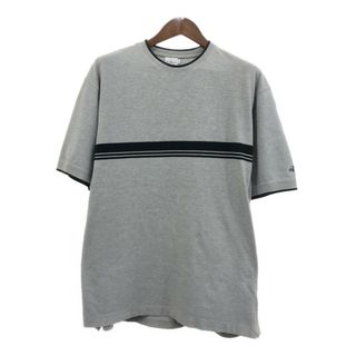 90年代 Calvin klein Jeans カルバンクライン ジーンズ ボーダー 半袖Ｔシャツ グレー (メンズ L) 中古 古着 Q6556(Tシャツ/カットソー(半袖/袖なし))