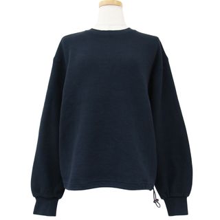 ビューティアンドユースユナイテッドアローズ(BEAUTY&YOUTH UNITED ARROWS)の美品 BEAUTY&YOUTH ビューティアンドユース スウェット トレーナー ネイビー 紺 FREE コットン ダブルフェイス ドローコード 長袖 トップス カットソー プルオーバー シンプル カジュアル 大人 きれいめ 【レディース】【中古】(トレーナー/スウェット)