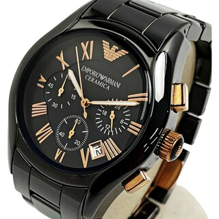 エンポリオアルマーニ(Emporio Armani)の☆☆EMPORIO ARMANI エンポリオアルマーニ CERAMICA AR-1410 ブラック クロノグラフ クォーツ メンズ 腕時計(腕時計(アナログ))