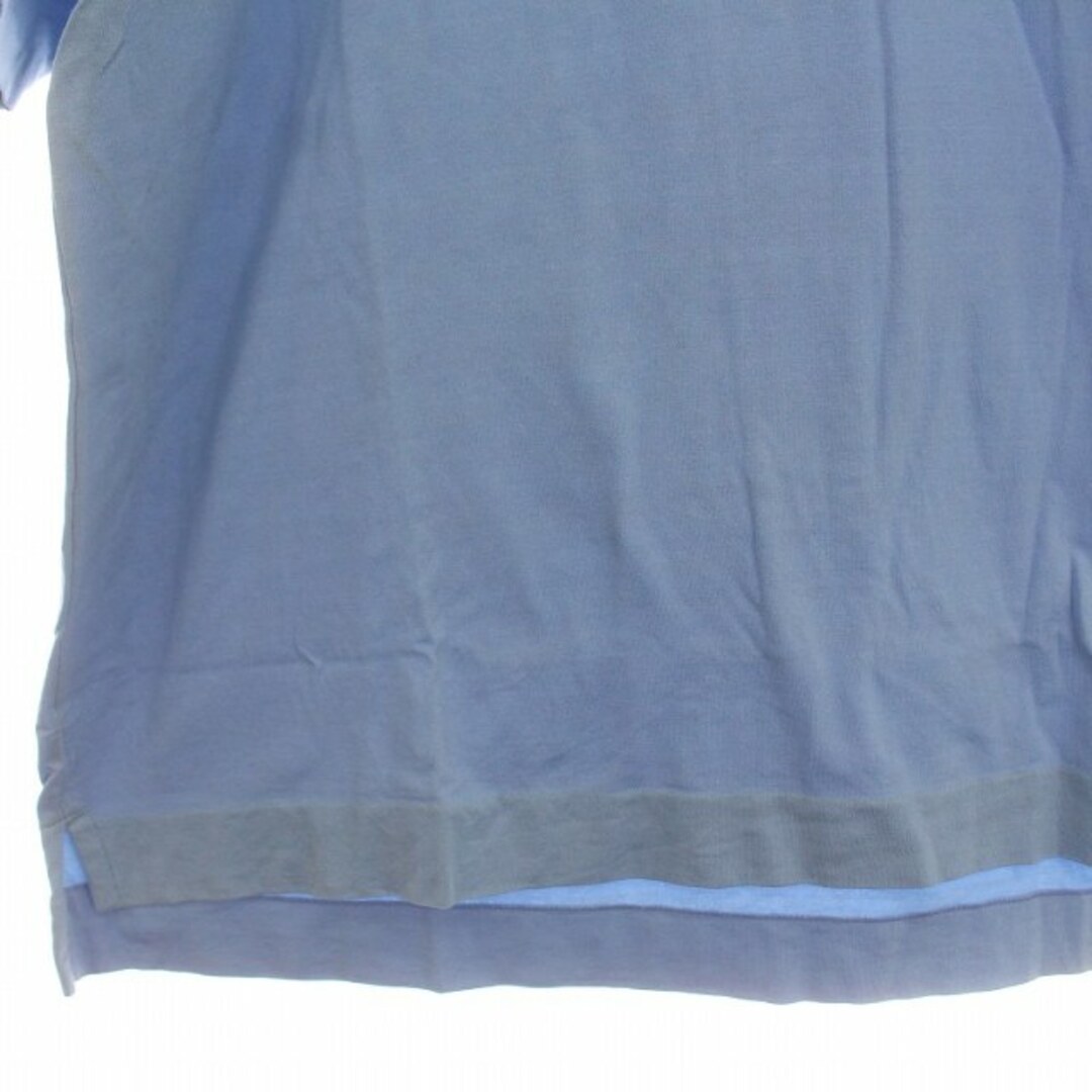 Dunhill(ダンヒル)のdunhill ポロシャツ 半袖 ハーフジップ ロゴ刺繍 M 水色 ライトブルー メンズのトップス(ポロシャツ)の商品写真
