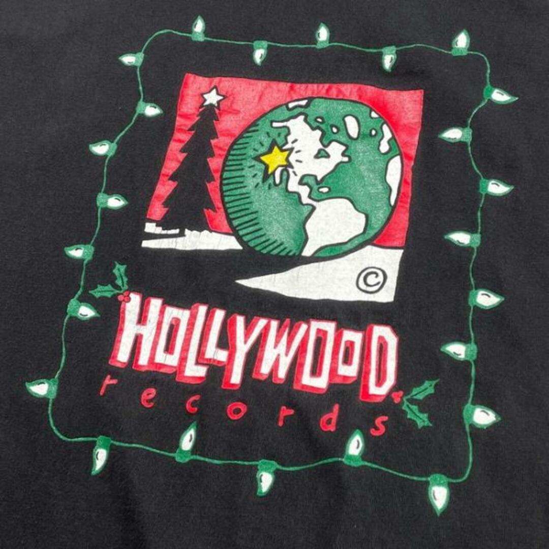 90年代 USA製 HOLLYWOOD RECORDS ロングTシャツ ロンT レコード会社 メンズXL メンズのトップス(Tシャツ/カットソー(七分/長袖))の商品写真