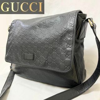 グッチ(Gucci)のグッチ GUCCI グッチシマ メッセンジャーバッグ ショルダーバッグ ブラック(メッセンジャーバッグ)