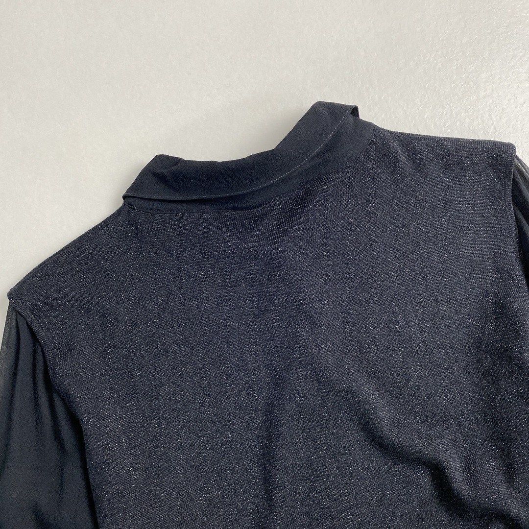 D&G(ディーアンドジー)のディーアンドジー　カットソー　絹　シースルー　上品　黒 レディースのトップス(カットソー(長袖/七分))の商品写真