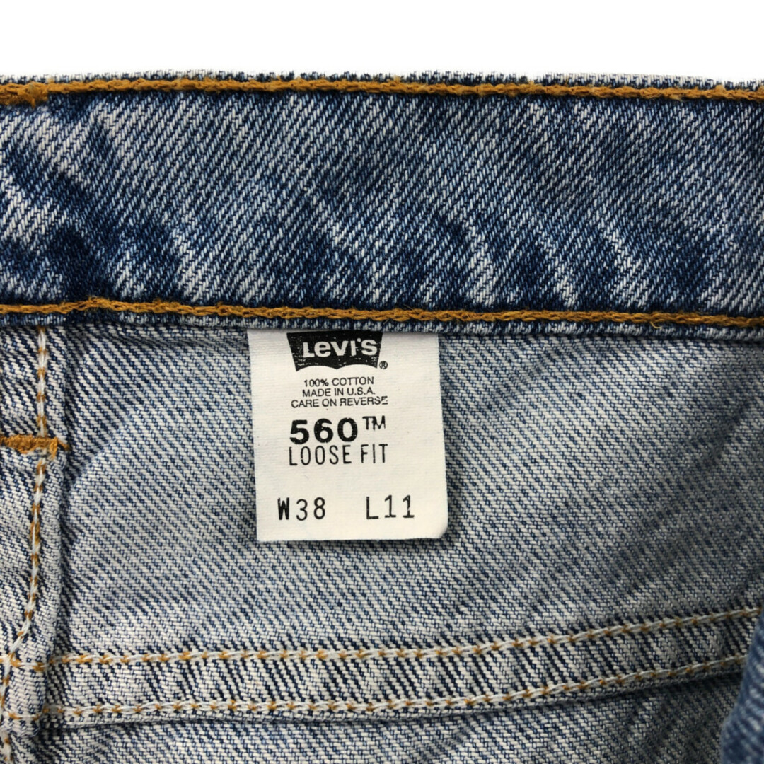 Levi's(リーバイス)の90年代 USA製 Levi's リーバイス 560 デニム ショートパンツ オレンジタブ ライトブルー (メンズ W38) 中古 古着 Q6560 メンズのパンツ(ショートパンツ)の商品写真