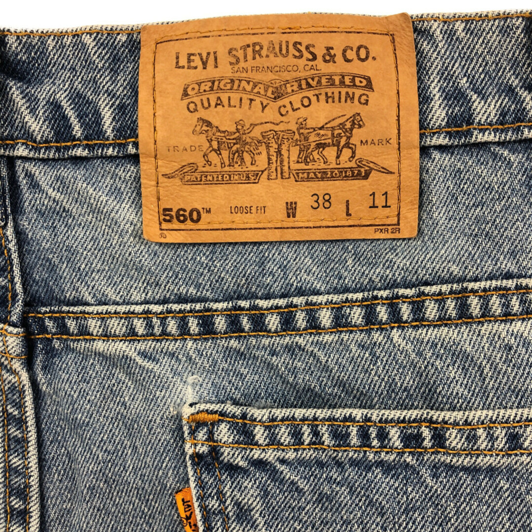 Levi's(リーバイス)の90年代 USA製 Levi's リーバイス 560 デニム ショートパンツ オレンジタブ ライトブルー (メンズ W38) 中古 古着 Q6560 メンズのパンツ(ショートパンツ)の商品写真