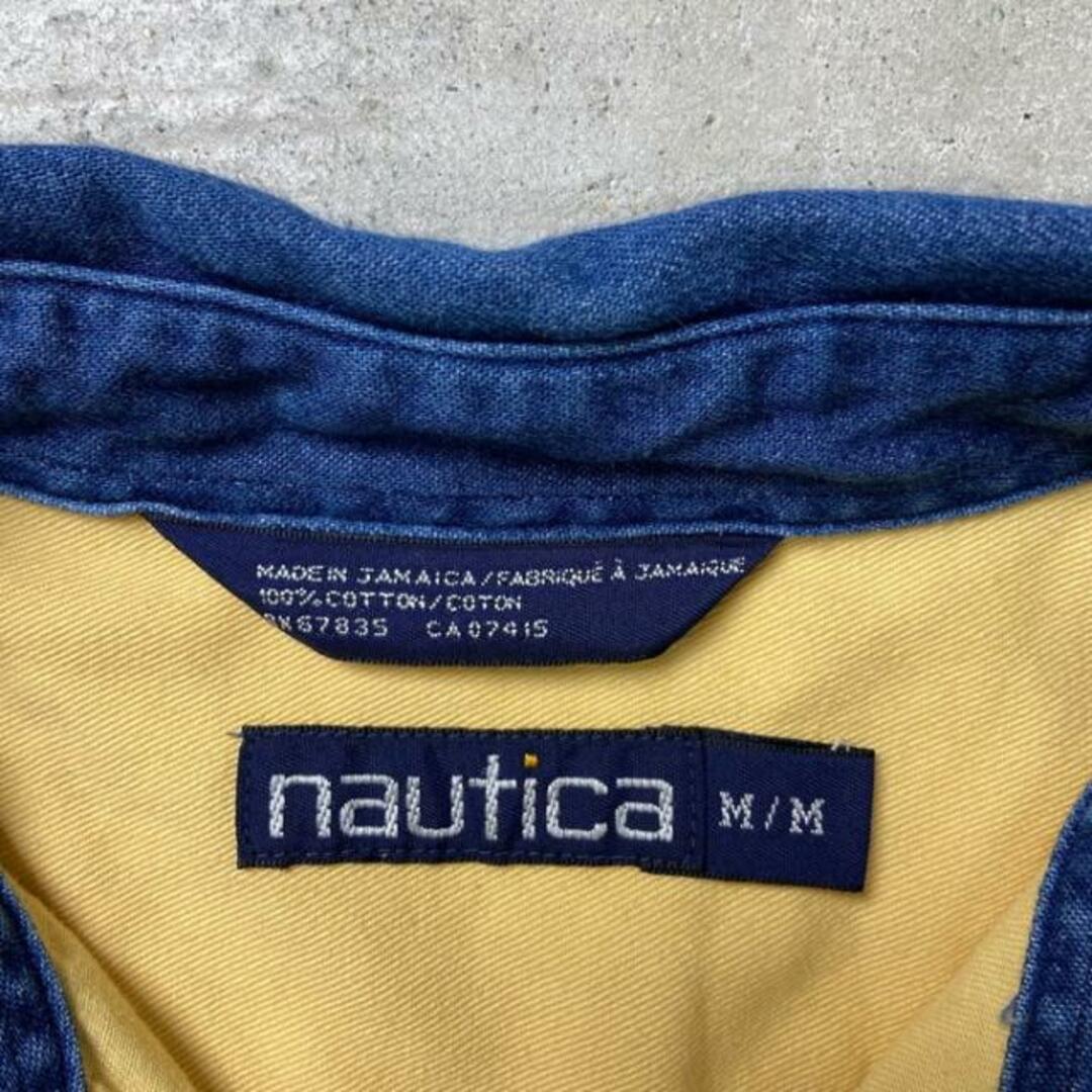 90年代 NAUTICA ノーティカ 長袖 ボタンダウンシャツ デニム襟 メンズL相当 メンズのトップス(シャツ)の商品写真