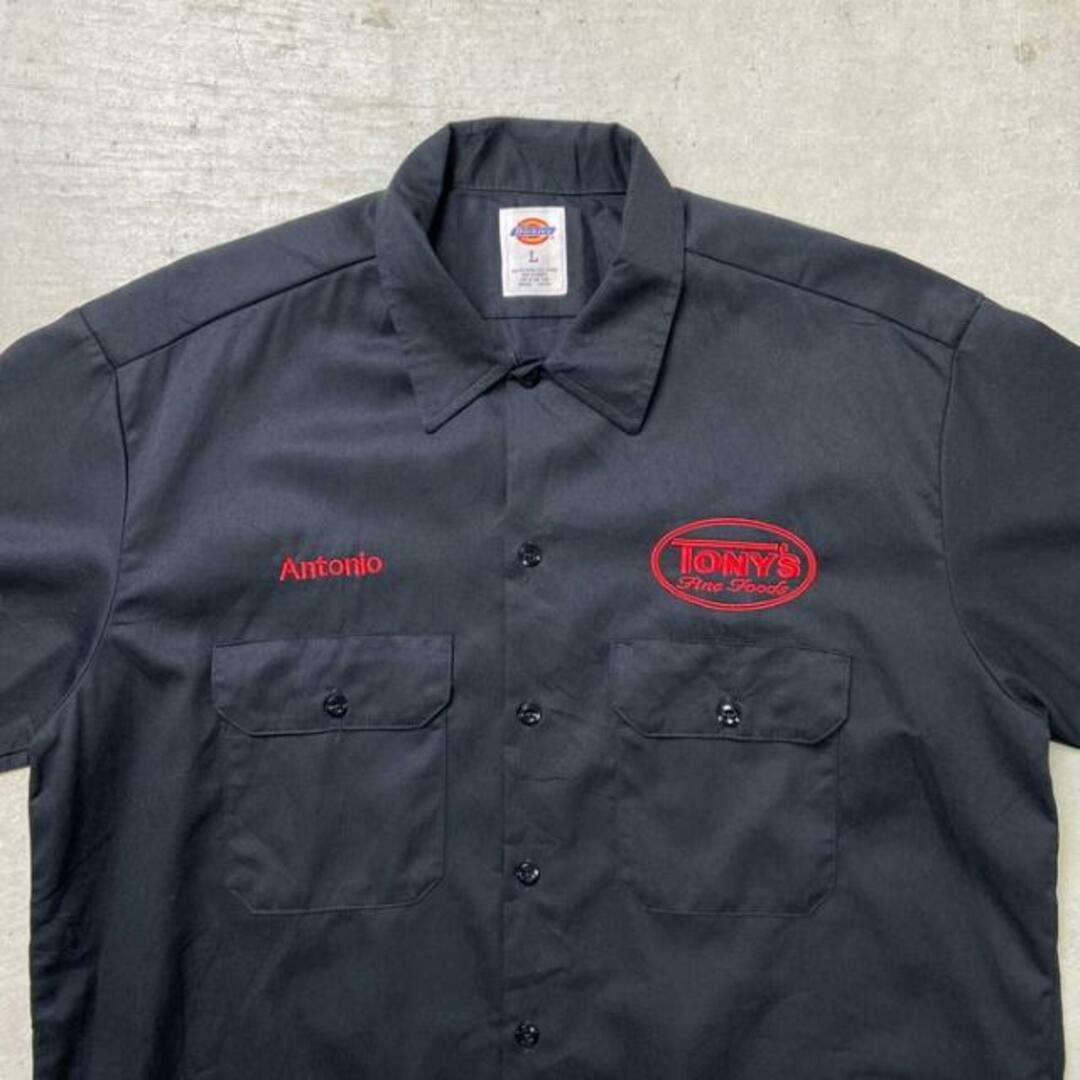 Dickies(ディッキーズ)のDickies ディッキーズ  ワークシャツ 半袖シャツ 企業ロゴ刺繍 メンズL メンズのトップス(シャツ)の商品写真