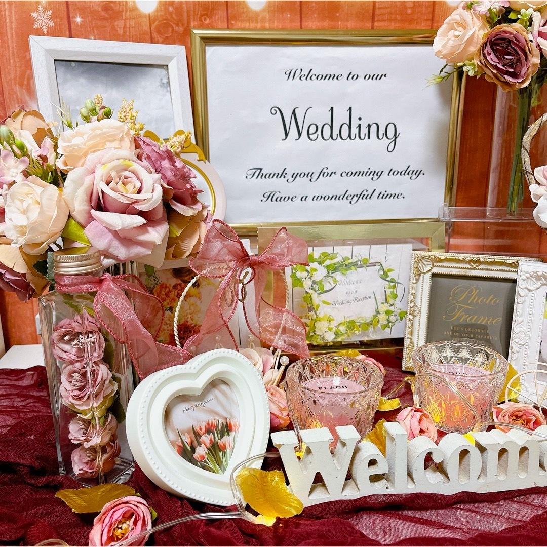 受注製作 No.1450 ウェルカムスペース 結婚式 まとめ売り セットロココ ハンドメイドのウェディング(ウェルカムボード)の商品写真
