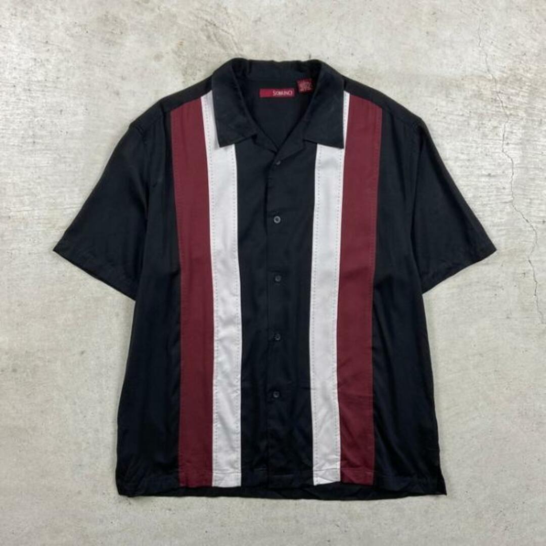 SOBRINO 半袖 開襟シャツ ライン柄 キューバシャツ メンズL メンズのトップス(シャツ)の商品写真