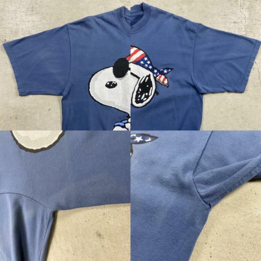 90年代 PEANUTS スヌーピー  キャラクタープリントTシャツ 星条旗 メンズL相当 メンズのトップス(Tシャツ/カットソー(半袖/袖なし))の商品写真