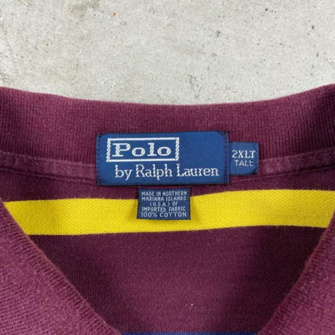 Ralph Lauren(ラルフローレン)の90年代 Polo by Ralph Lauren ポロバイラルフローレン 半袖 マルチボーダー ポロシャツ メンズ2XL メンズのトップス(ポロシャツ)の商品写真