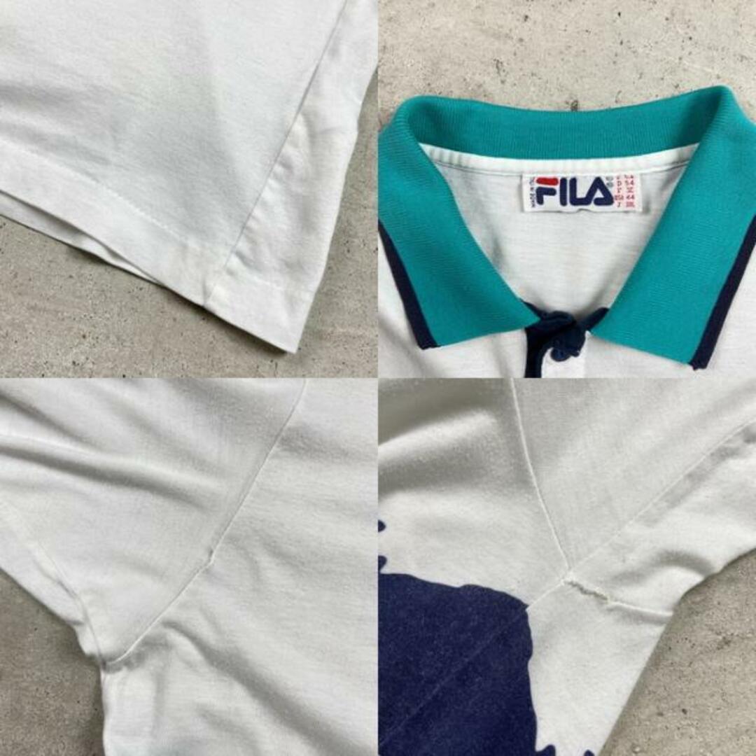 80年代 イタリア製 FILA フィラ 半袖 ポロシャツ ロゴプリント メンズL相当 メンズのトップス(ポロシャツ)の商品写真