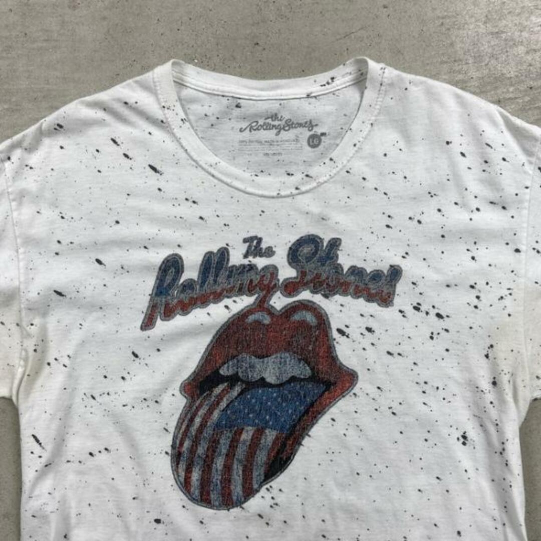 The Rolling Stones ローリングストーンズ ペンキ柄 バンドTシャツ バンT ツアーT メンズL レディース メンズのトップス(Tシャツ/カットソー(半袖/袖なし))の商品写真