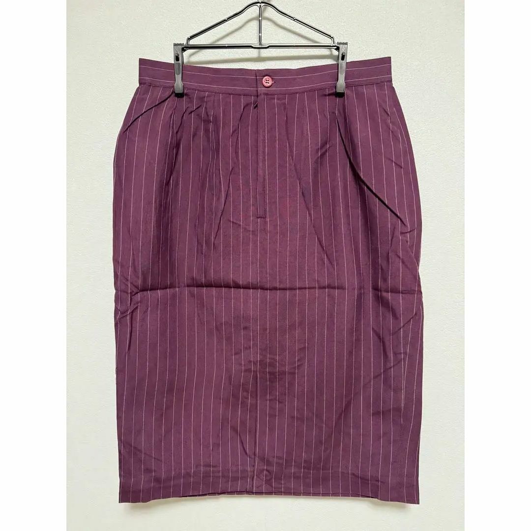 Jasmi ジャスミ スカート L 絹 100% ストライプ 新品 パープル レディースのスカート(その他)の商品写真