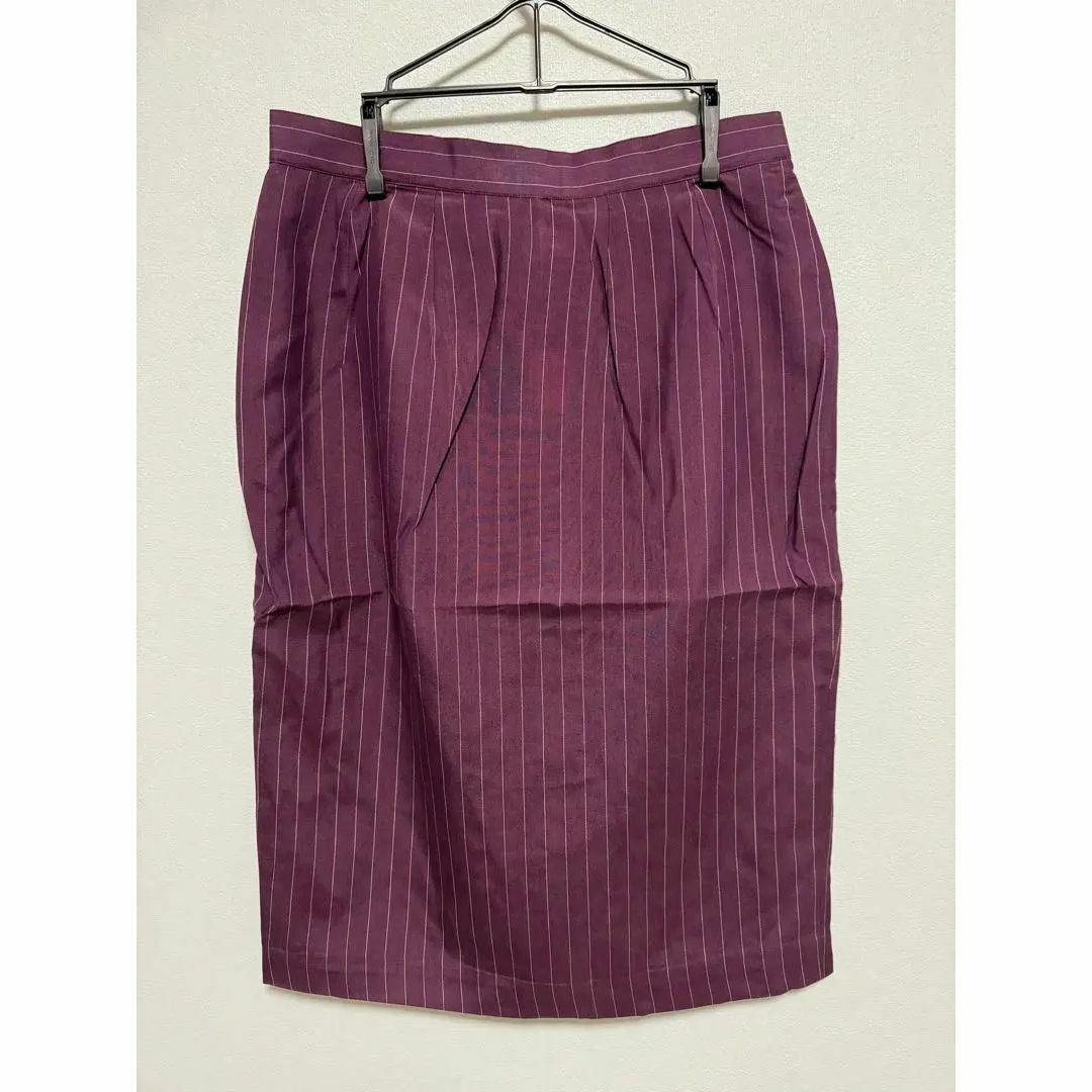 Jasmi ジャスミ スカート L 絹 100% ストライプ 新品 パープル レディースのスカート(その他)の商品写真
