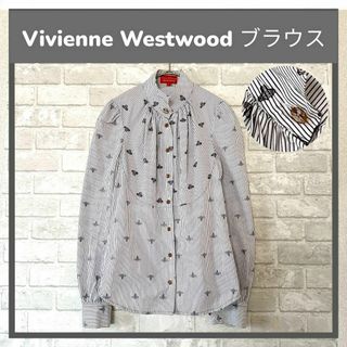 ヴィヴィアンウエストウッド(Vivienne Westwood)のヴィヴィアンウエストウッド/立ち襟/オーブ刺繍/コットン/長袖ブラウス/S(シャツ/ブラウス(長袖/七分))