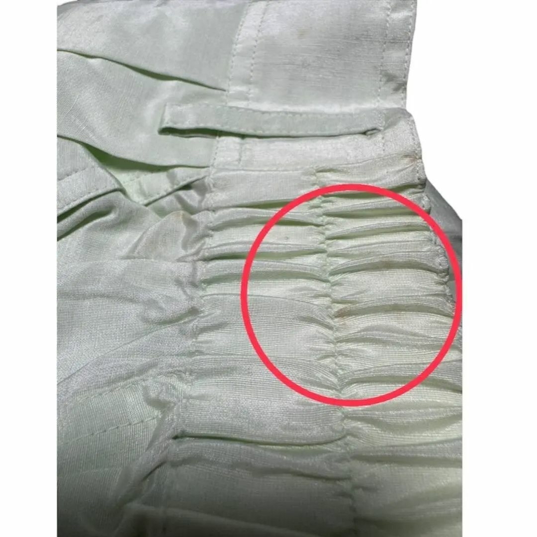 訳あり SILK シルク 絹 綿 パンツ ライトグリーン フリーサイズ FREE レディースのパンツ(カジュアルパンツ)の商品写真