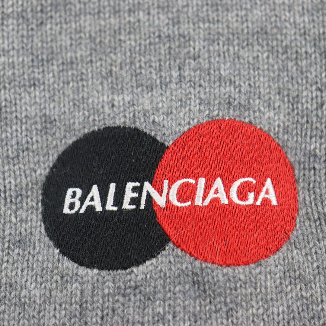 Balenciaga(バレンシアガ)の極美品●BALENCIAGA バレンシアガ 2019年製 621031 カシミヤ100％ ロゴ刺繍入り オーバーサイズ ニット セーター グレー M イタリア製 正規品 メンズ メンズのトップス(ニット/セーター)の商品写真