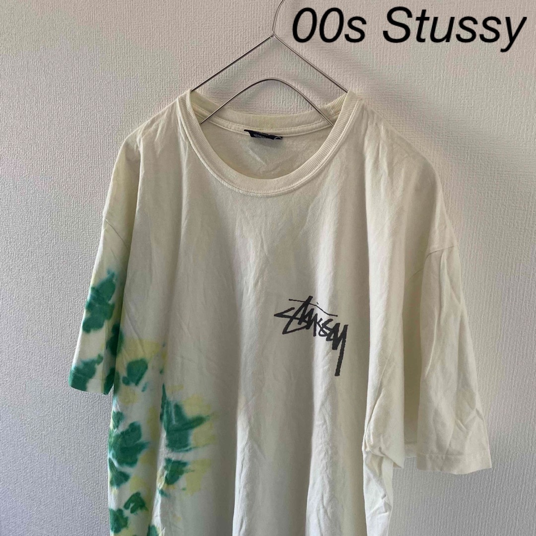 STUSSY(ステューシー)の00sStussyステューシー半袖tシャツメンズホワイト白ストリートLタイダイ メンズのトップス(Tシャツ/カットソー(半袖/袖なし))の商品写真