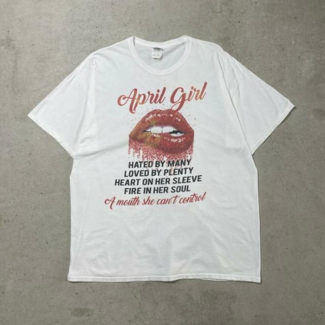 April Girl デザイン メッセージプリント Tシャツ メンズL相当 メンズのトップス(Tシャツ/カットソー(半袖/袖なし))の商品写真