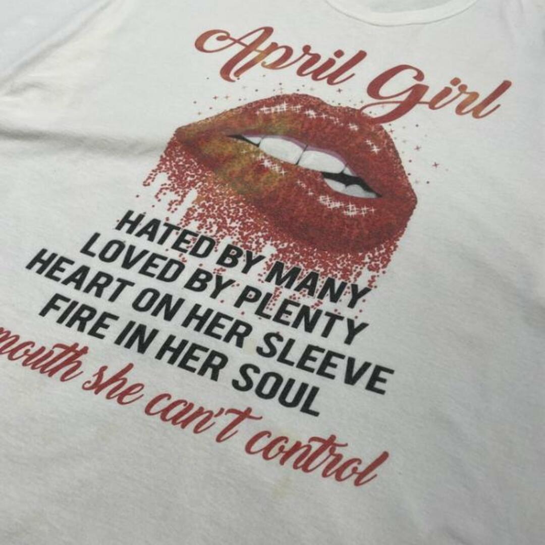 April Girl デザイン メッセージプリント Tシャツ メンズL相当 メンズのトップス(Tシャツ/カットソー(半袖/袖なし))の商品写真