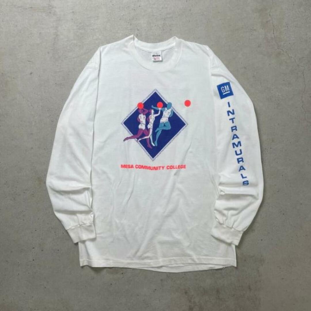 90年代 USA製 MESA COMMUNITY COLLEGE スポーツ 企業ロゴ 長袖Tシャツ ロンT メンズL メンズのトップス(Tシャツ/カットソー(七分/長袖))の商品写真