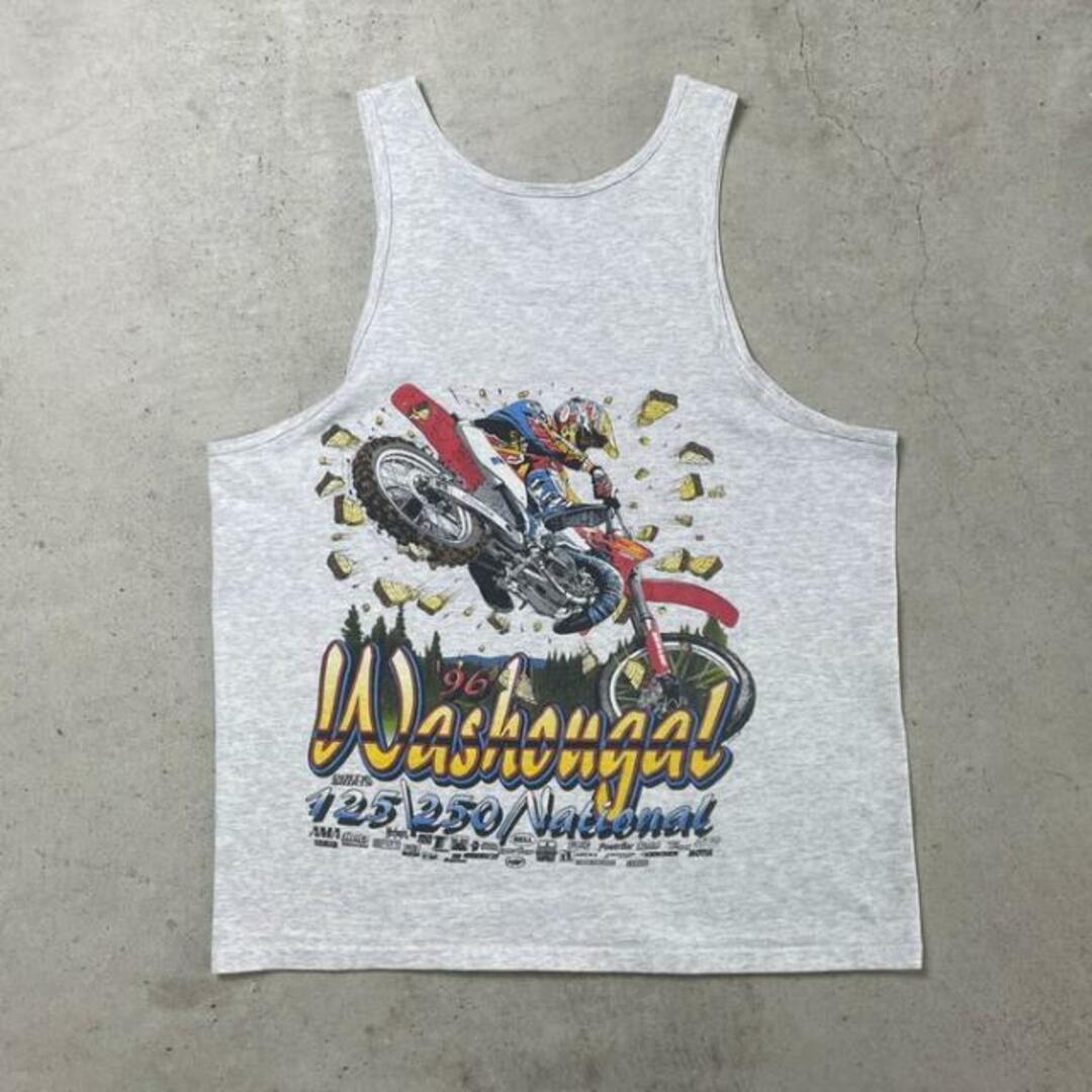 90年代 USA製 Washougal National バイク 企業ロゴ 両面プリント ノースリーブ タンクトップ メンズL相当 メンズのトップス(タンクトップ)の商品写真