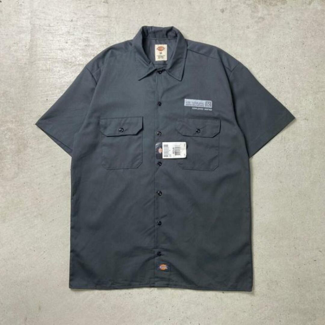 Dickies(ディッキーズ)のDEADSTOCK NOS Dickies ディッキーズ  ワークシャツ 半袖シャツ 企業ロゴ刺繍 メンズM メンズのトップス(シャツ)の商品写真