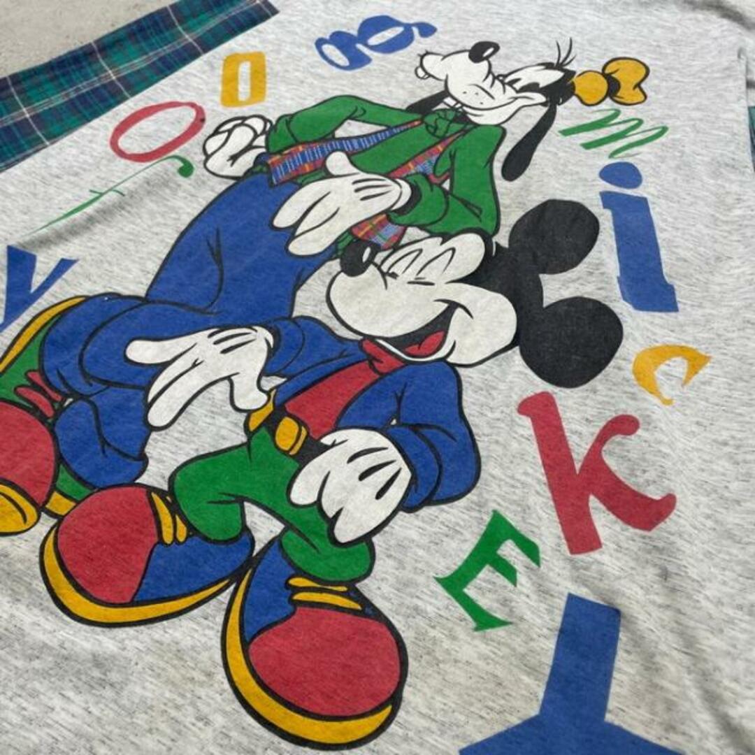 DISNEY MICKEY MOUSE GOOFY ディズニーキャラクタープリントTシャツ 袖切り替え ロンT レディースL相当 メンズM相当 メンズのトップス(Tシャツ/カットソー(七分/長袖))の商品写真