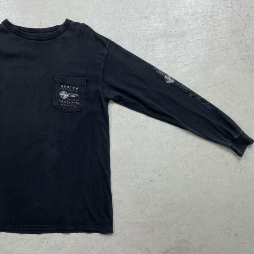 90年代 USA製 Harley-Davidson CHICAGO ハーレーダビッドソン シカゴ  ロングTシャツ ロンT メンズL メンズのトップス(Tシャツ/カットソー(七分/長袖))の商品写真