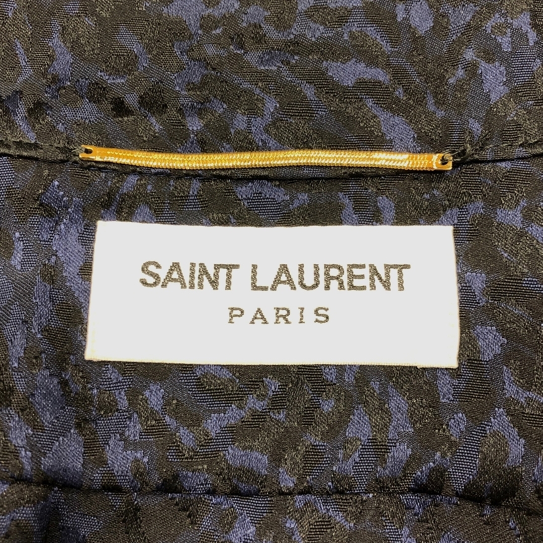 Saint Laurent(サンローラン)の　サンローラン SAINT LAURENT ベイビーキャット ボウタイリボン ワンピース 632051 ネイビー×ブラック シルク 34(約XS) レディース ワンピース レディースのワンピース(その他)の商品写真