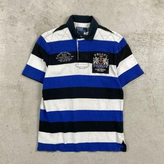 ラルフローレン(Ralph Lauren)のPolo by Ralph Lauren ポロバイラルフローレン 半袖ラガーシャツ ポロシャツ 刺繍 ボーダー メンズM(ポロシャツ)