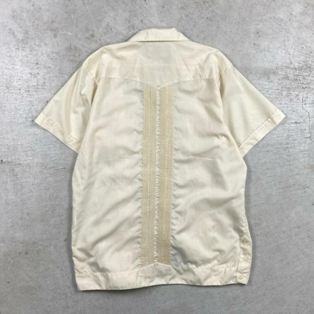 90年代 Guayabera 半袖 キューバシャツ 開襟 オープンカラー 刺繍 メンズL メンズのトップス(シャツ)の商品写真