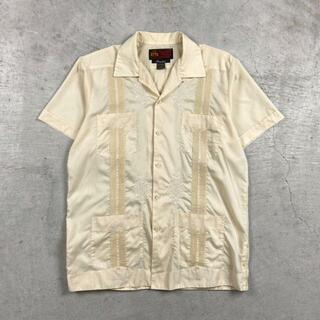 90年代 Guayabera 半袖 キューバシャツ 開襟 オープンカラー 刺繍 メンズL(シャツ)