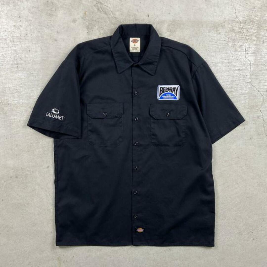 Dickies(ディッキーズ)のDickies ディッキーズ  ワークシャツ 半袖シャツ 企業ロゴ メンズL メンズのトップス(シャツ)の商品写真