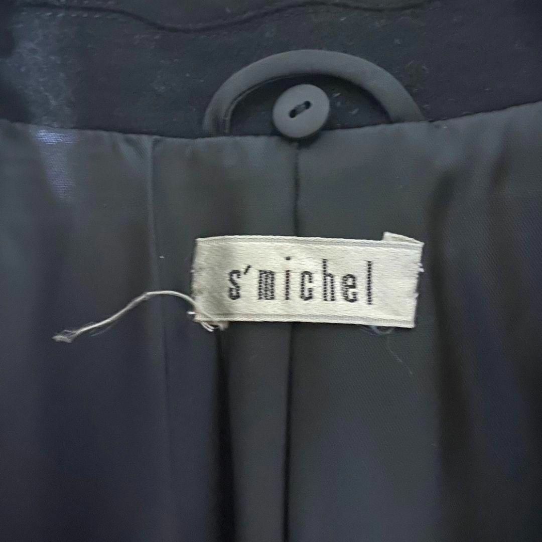 【大きいサイズ◎】s'michel カシミヤチェスターコート 13R ブラック レディースのジャケット/アウター(チェスターコート)の商品写真