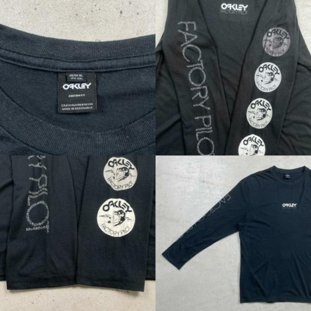 00年代 OAKLEY FACTORY PILOT オークリー ロングTシャツ ロンT 袖プリ メンズXL メンズのトップス(Tシャツ/カットソー(七分/長袖))の商品写真