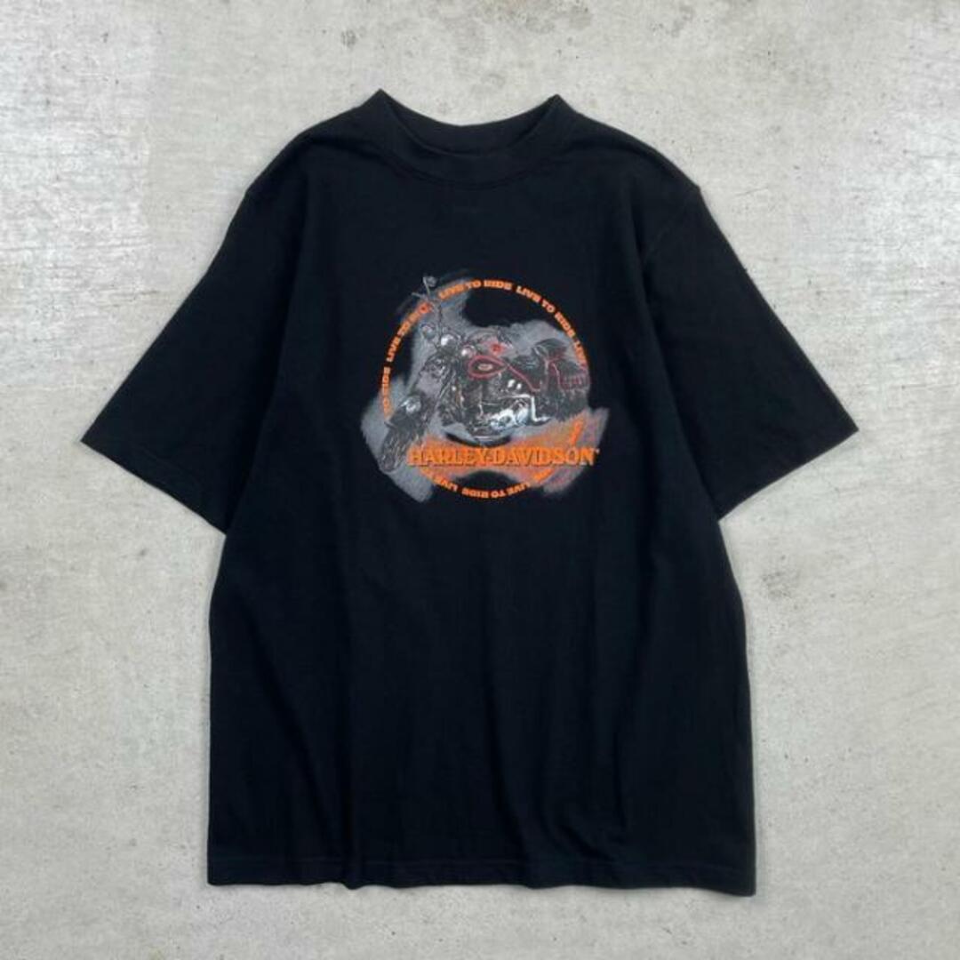 00年代 Harley-Davidson ハーレーダビッドソン プリントTシャツ メンズS-M相当 メンズのトップス(Tシャツ/カットソー(半袖/袖なし))の商品写真