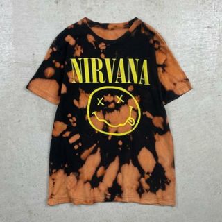 00年代 NIRVANA ニルヴァーナ スマイル バンドTシャツ バンT ブリーチ加工 メンズM-L相当(Tシャツ/カットソー(半袖/袖なし))