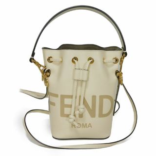 フェンディ(FENDI)のFENDI フェンディ ミニ モン トレゾール バケット ドローストリング アイボリー 2WAY ショルダーバッグ 現行 ロゴ ビアンコアイス ハンドバッグ 8BS010 AC9L F0K7E(ハンドバッグ)