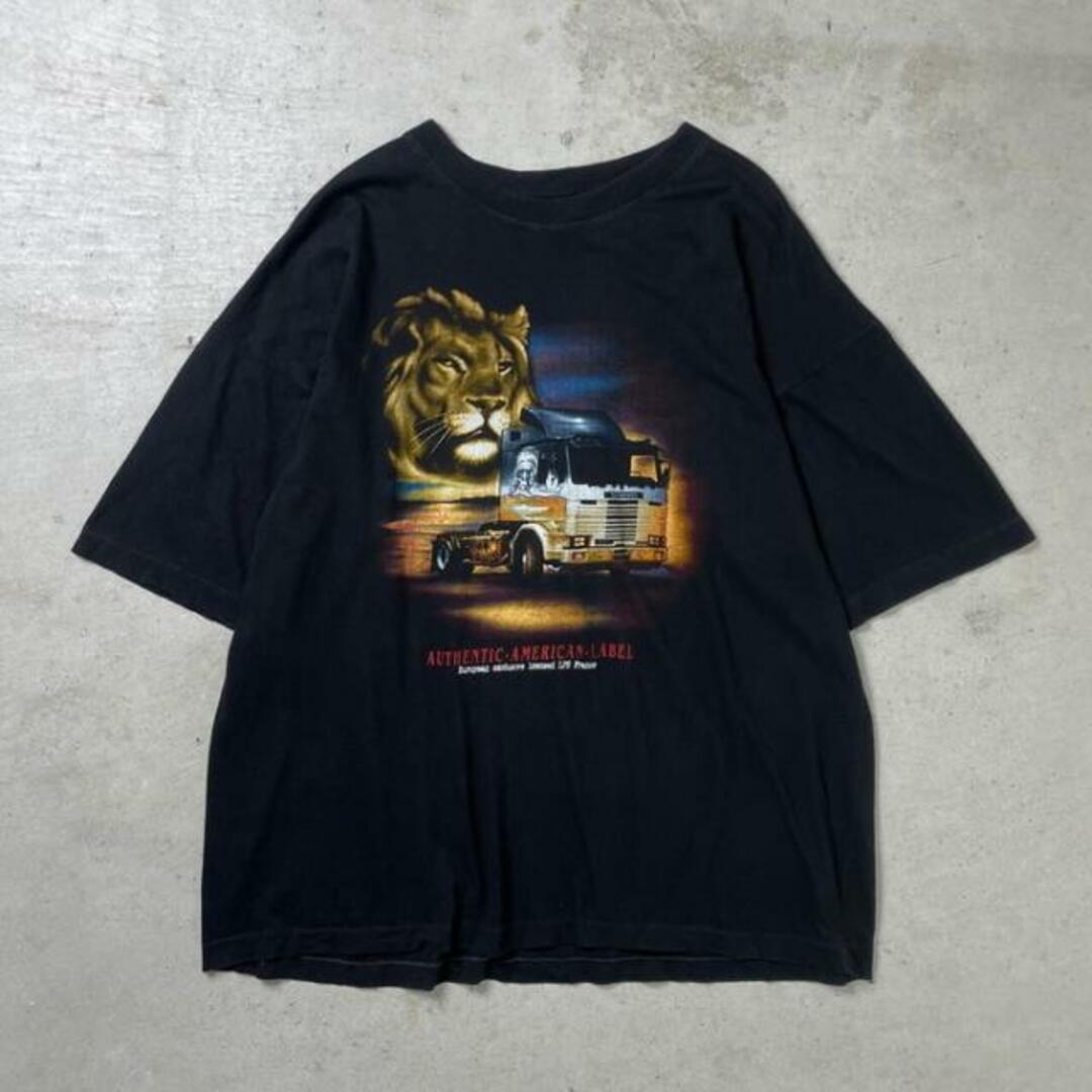 90年代 AUTHENTIC AMERICAN LABEL モーターサイクル アニマル プリントTシャツ メンズ2XL メンズのトップス(Tシャツ/カットソー(半袖/袖なし))の商品写真