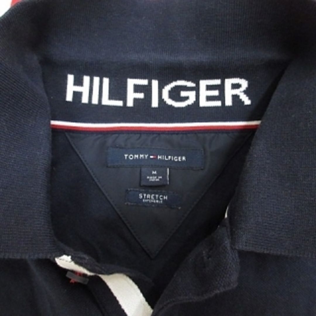 TOMMY HILFIGER(トミーヒルフィガー)のトミーヒルフィガー ポロシャツ 半袖 ボーダー ロゴ ネイビー レッド M  メンズのトップス(ポロシャツ)の商品写真