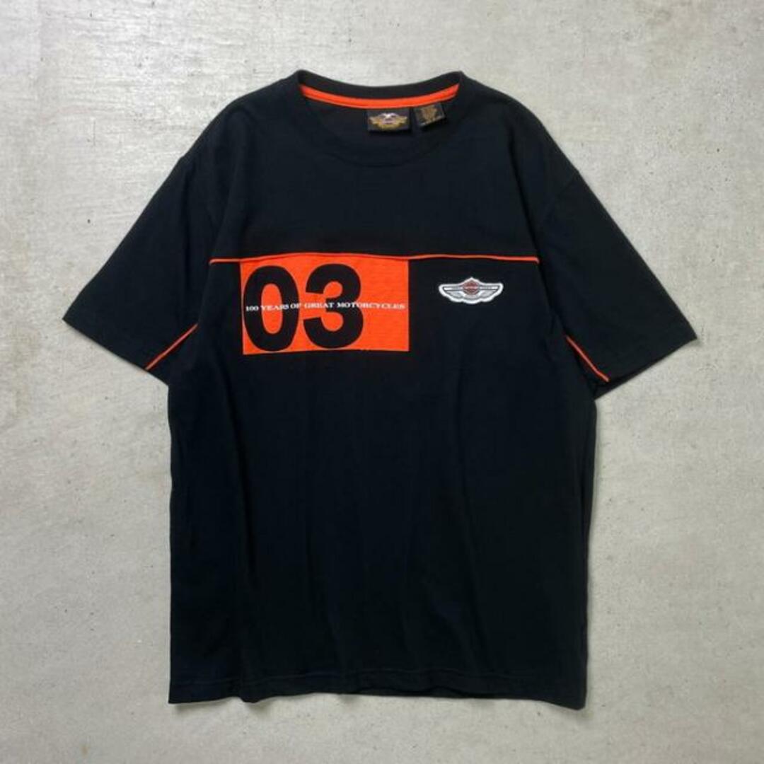 00年代 USA製 Harley-Davidson ハーレーダビッドソン プリントTシャツ 100周年 メンズXL相当 メンズのトップス(Tシャツ/カットソー(半袖/袖なし))の商品写真