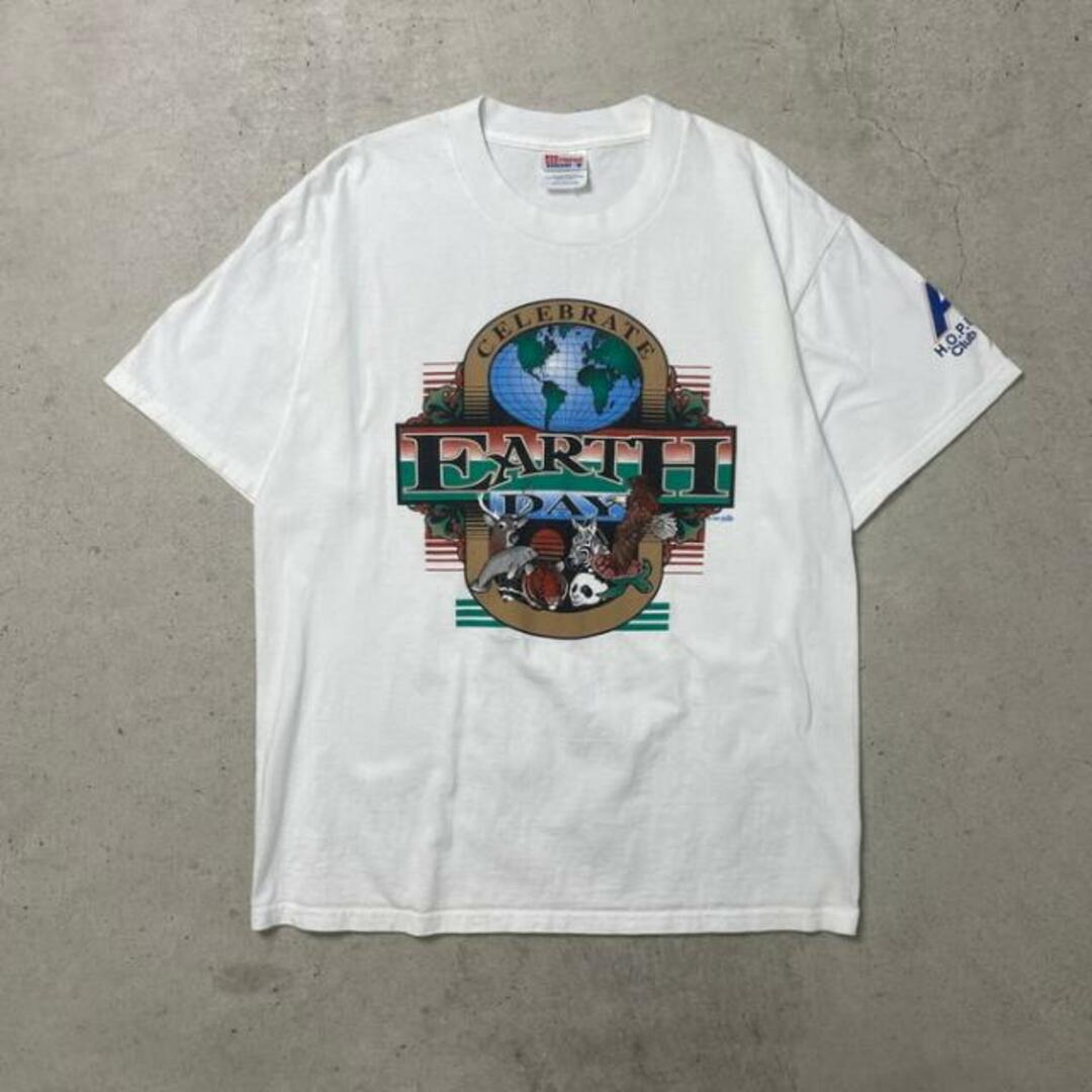 90年代 EARTH DAY 地球の日 プリントTシャツ メンズL メンズのトップス(Tシャツ/カットソー(半袖/袖なし))の商品写真