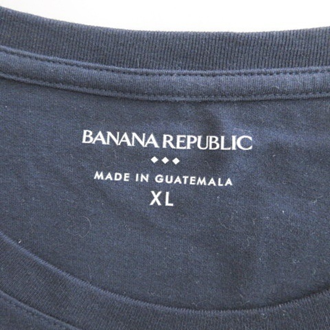 Banana Republic(バナナリパブリック)のバナナリパブリック シャツ カットソー 半袖 丸首 ロゴ 綿 紺 ネイビー XL メンズのトップス(Tシャツ/カットソー(半袖/袖なし))の商品写真