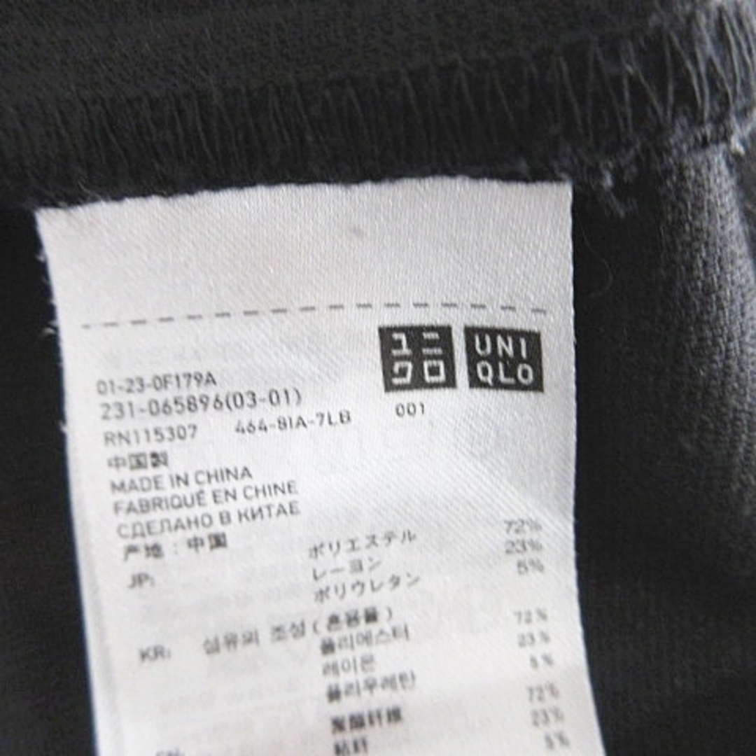 UNIQLO(ユニクロ)のユニクロ UNIQLO ワンピース チュニック 長袖 丸首 ひざ丈 黒 L レディースのワンピース(ひざ丈ワンピース)の商品写真