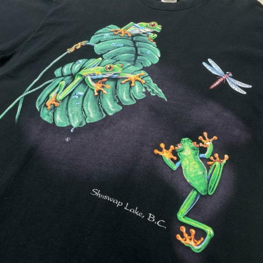 90年代 カナダ製 Shuswap Lake カエル トンボ デザインTシャツ メンズL相当 メンズのトップス(Tシャツ/カットソー(半袖/袖なし))の商品写真